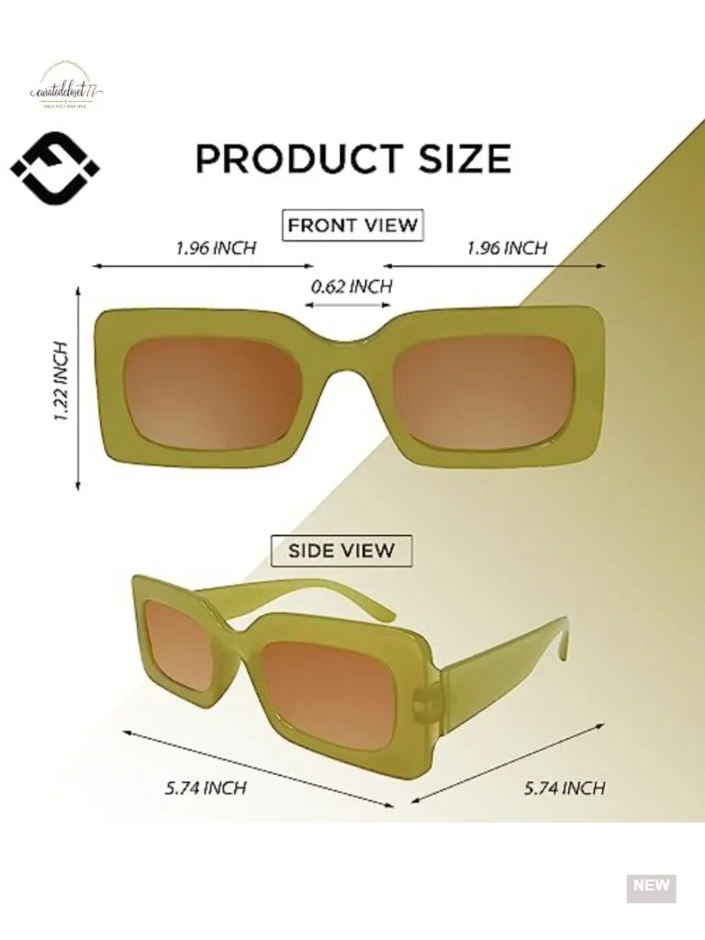 Oversized Square Frame Sunglasses for Women UV Protection